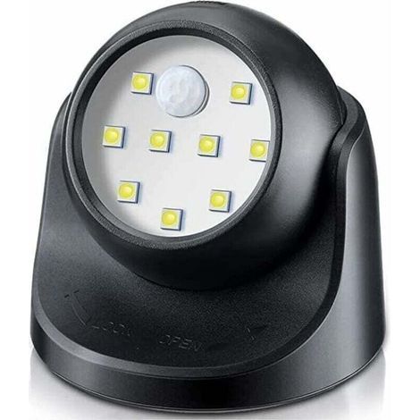 Spot LED Extérieur, Spot exterieur avec Detecteur de mouvement, Projecteur LED extérieur Sans Fil, 150 Lumen, Sphère Amovible, Rotation et Inclinaison à 360 degrés, Batterie à Pile