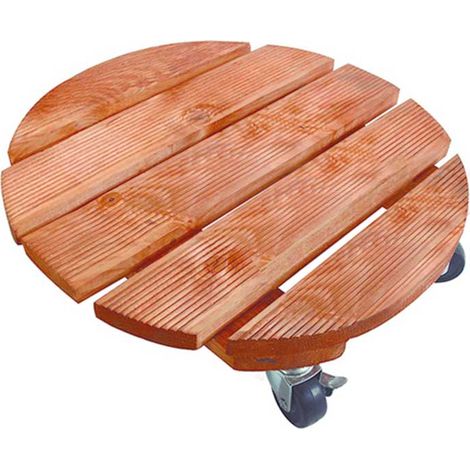 Support à roulettes en bois FSC – 4 roues dont 2 avec frein – Pour pots jusqu'à 120 kg – Ø 30 cm – Celloplast