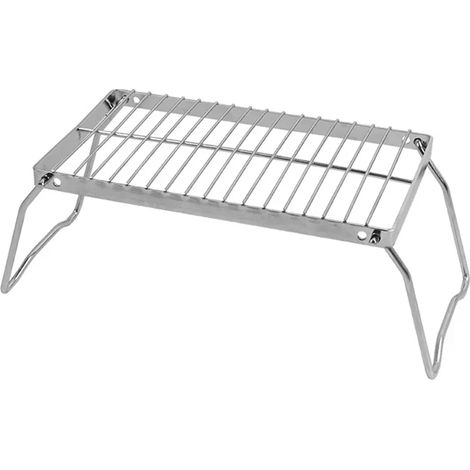 Support pour réchaud de camping en acier inoxydable, grille pliable idéale pour cuisiner, pique-niquer et voyager. Accessoires de randonnée pour réchauds portables. (1/5)