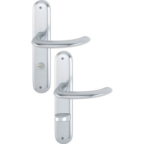 Hoppe Langschildgarnitur Mar.1138/273P Alu.F1 Bad SK/OL 78mm DIN L/R (1/5)