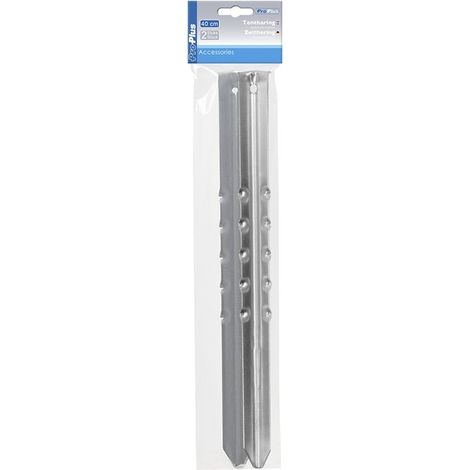 Piquet de tente 40cm métal nervuré 2 pièces en poly-sac (1/5)