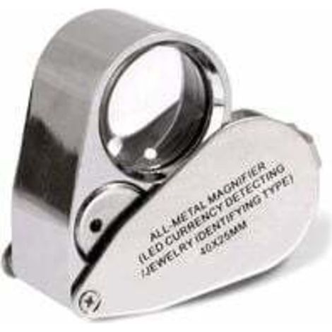 40-fache Juwelierlupe, faltbare Metalllupe mit UV-LED-Licht für Diamanten, Juweliere und Münzen (Währungserkennung/Schmuckidentifizierung)