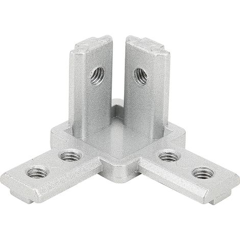 Lot de 5 connecteurs d'angle à 3 voies à 90 degrés en alliage de zinc pour profilés en aluminium de type T (norme européenne 3030) (1/5)