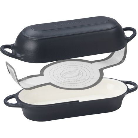 Mahlzeit Gusseisen Brottopf Set emailliert, 4,5 Liter, Blue Berry, mit Brotschlinge, Brotbackset (1/5)