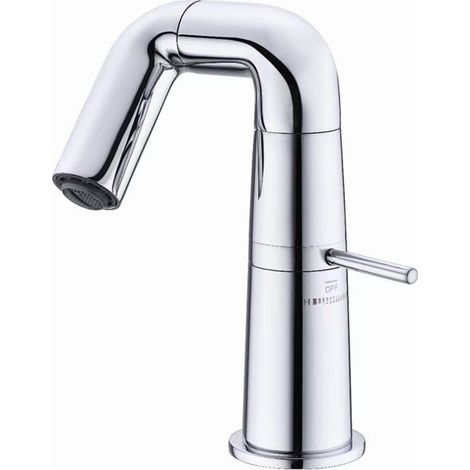 royaluxe -Robinet de lavabo de salle de bain pivotant à 360 degrés, robinet de salle de bain à 1 trou, robinet de lavabo à poignée unique avec pont, robinet de lavabo 100 % sans plomb, nickel brossé