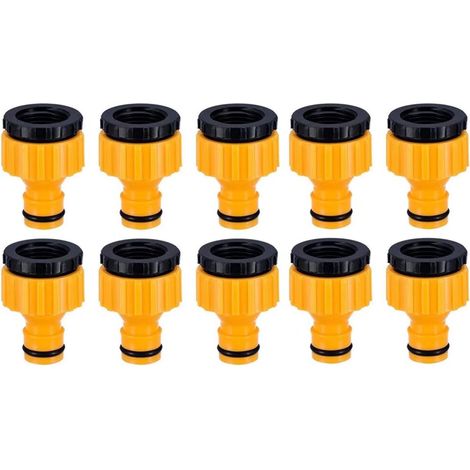 Plastique 3/4 '' and 1/2 '' BSP 2in1 Nez de Robinet d'arrosage à Visser débit Tap Connector Threaded Faucet Adapter 10 Pcs