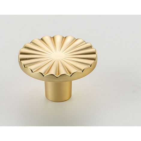 Lntyq 2er-Pack 2,5-Zoll-Küchenschrankknöpfe mit 64 mm Vintage-Schubladengriffen für Schränke, Kommodenschubladenbeschläge (Einzelloch, gebürstetes Gold) (1/5)