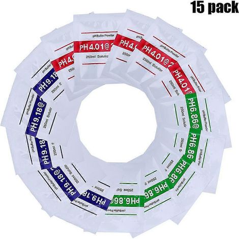 15 sachets de poudre pour solution tampon de pH-mètre, pour un étalonnage précis et facile du pH (6,86 g). (1/5)