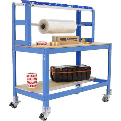 Simonrack Pratico Banco di Lavoro Robusto in Legno Blu