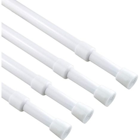 4 tringles rétractables pour rideaux 30-50 cm – Montage sans perçage – Idéal pour portes et fenêtres, cuisine, salle de bain et chambre (1/5)