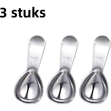 Ensemble de 3 pièces : pour une utilisation dans les cafés anaérobiques, pour une utilisation dans les desserts de remise de diplômes, ustensiles de cuisine professionnels, 15 ml, argent. (1/5)