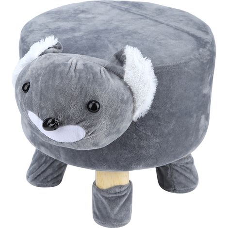 Sgabello Koala in Legno Massiccio di Eucalipto e Flanella, Design Ergonomico Antiscivolo, Portata 100 kg – Ideale per Soggiorno e Camera da Letto (1/5)