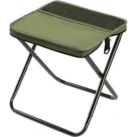 Tabouret Extérieur pour la Pêche à la Randonnée de Pique-Nique, Tabouret Pliable avec Sac de Transport, Tabouret Portable pour L'Alpinisme Vert (1/5)