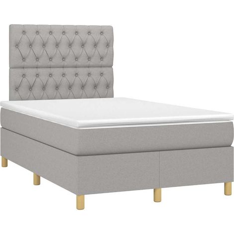 Maison Exclusive - Cama box spring con colchón tela gris claro 12 (1/5)