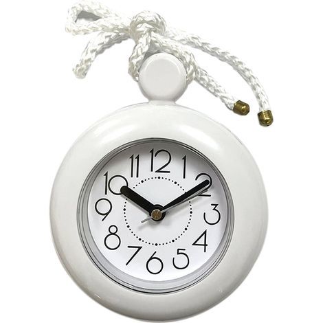 Designer-Badezimmeruhr aus Kunststoff, Quarzwerk, weiß, Ø 115 mm (1/5)
