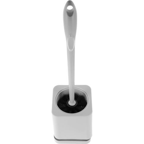 Brosse de nettoyage toilettes INOOMP avec long manche et matériau durable , base incluse , blanche ,