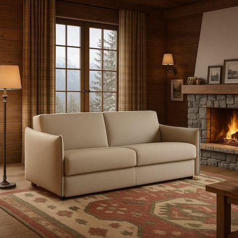 Sofá Fijo 2 Plazas Monleale, Desenfundable, Repelente al agua Made in Italy, Lavable, 160x95x90h cm Gris Tortora (1/4)
