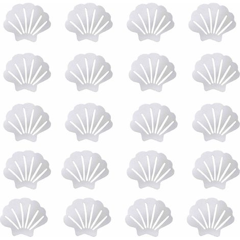 20Bande antidérapante de sécurité en feuille, motif coquillage, 7 x 9 cm - bande adhésive, imperméable, transparente (1/5)