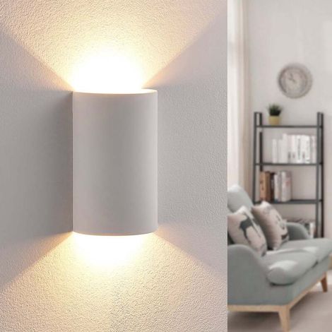 [GEBRAUCHT] B-Ware Lindby Wandleuchte Wandlampe Jenke LED Leuchte Gips weiß 16cm Höhe 10cm breit (1/2)