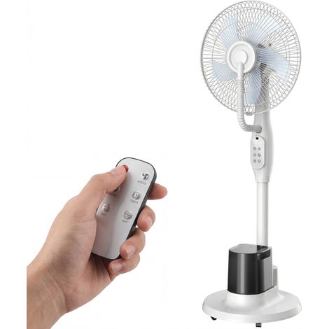 Ventilateur brumisateur sur pied 3 vitesses 3 modes oscillation 70° réservoir 3,5L blanc