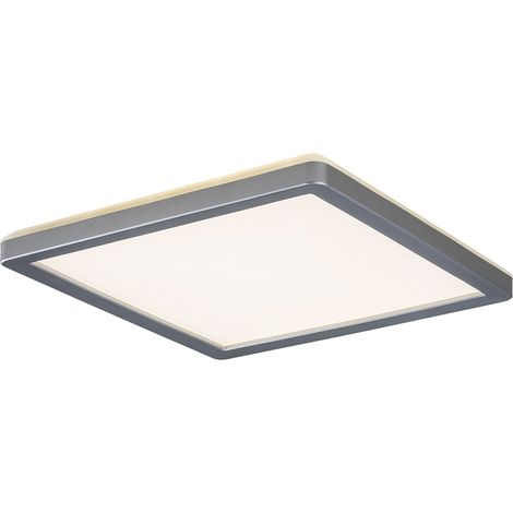 Plafoniera bagno LED 15W 25cm quadrata argento IP44 (1/5)