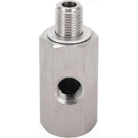 Adaptateur en T M10x1.0 en acier inoxydable pour capteur de pression d'huile et raccord de manomètre sur la conduite d'alimentation du turbo (1/5)