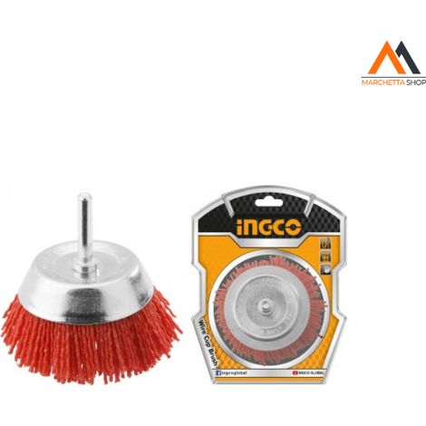 SPAZZOLA A TAZZA CON FILO ONDULATO NYLON E GAMBO D.75 MM