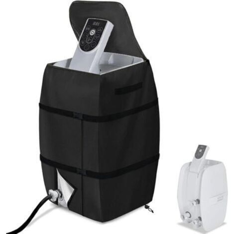 Housse de chauffage pour spa portable étanche 42 x 38 x 54 cm, pliable et réglable avec cordon de serrage et sangle de poignée – Noir (1/5)