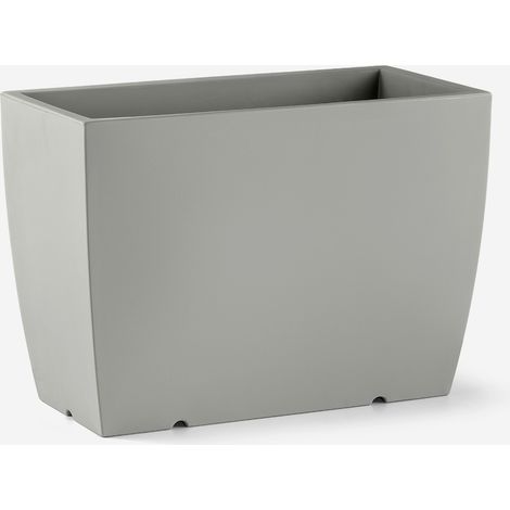 Cassetta per fiori rettangolare 70cm da esterno in polietilene Gaia 70 - Silver