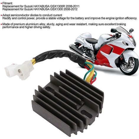 Compatible avec le régulateur-redresseur 12V de la moto Hayabusa GSX1300R (modèles 2008-2011). (1/2)