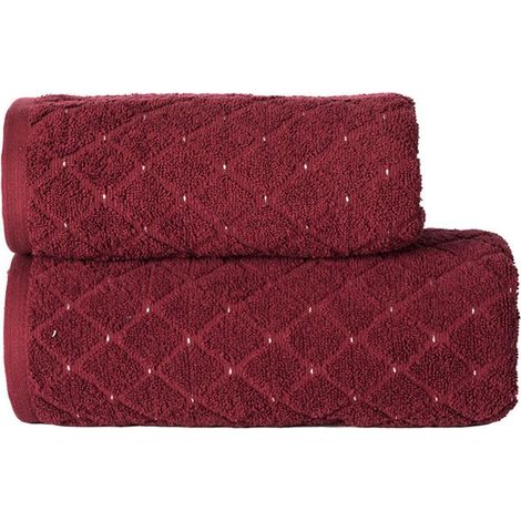 Oliwier - Toalla de felpa - 50x90 cm - rojo oscuro burdeos (1/4)