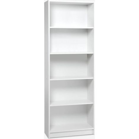 ORION91oficial® - Estantería Librería  5 estantes  Tablero Fibra Alta Densidad  Color Blanco  Despacho  Librería  Dormitorio  Despensa  Oficina  197x70x30 cm - spaziOrion91 - unidad