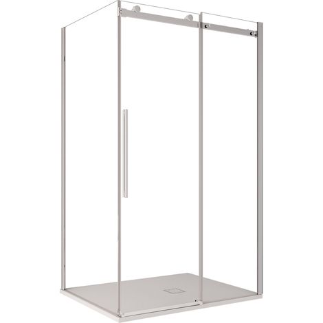 Box doccia due lati trasparente anticalcare porta scorrevole h195 8mm euclide, misura 90x150 (1/2)