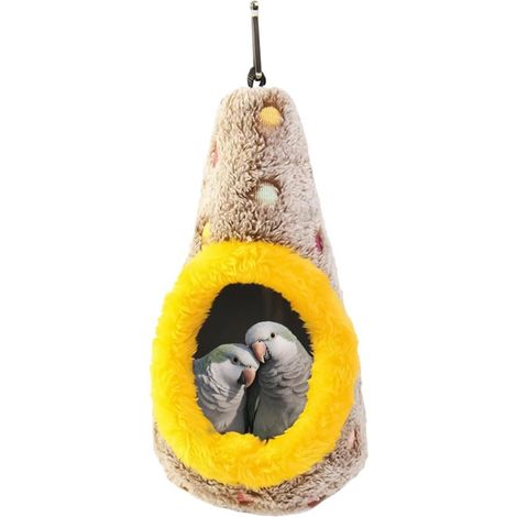 Nid suspendu en peluche - résistant aux morsures - maisonnette d'intérieur pour oiseaux - adaptée aux volières - adapté aux inséparables (1/5)