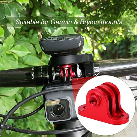 Metallhalterung für Fahrradcomputer, Adapter für GoPro-Kamera (rot) (1/5)