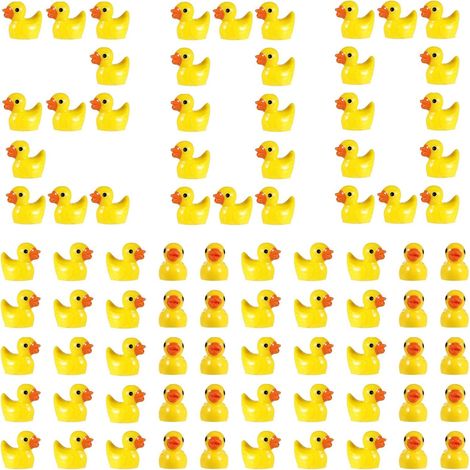200 mini patitos de plástico, patitos pequeños para esconder, patos de resina en miniatura, mini figuritas, decoración para el hogar en miniatura, acuario, jardín, paisaje, bricolaje (1/5)