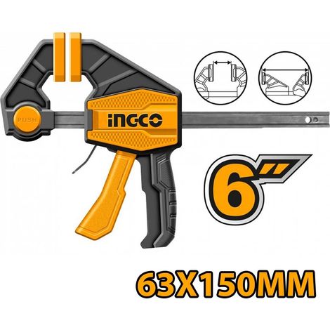 Morsetto Sgancio Rapido Professionale a Scatto 63x150mm INGCO da Falegname Legno