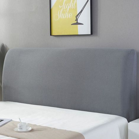 Housses de Tête de lit, 140-170cm Housse de Protection pour tête de lit Extensible Anti-poussière pour Chambre à Coucher,Gris B (1/5)
