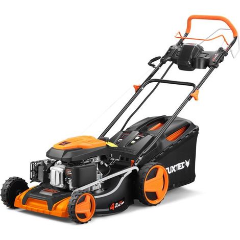 FUXTEC FX-RM5196eS cortacésped de gasolina autopropulsado 4en1 de arranque eléctrico con batería ZipGO ancho de corte 51cm, gasolina 196cc Easy Clean 6hp triturador/cortacésped 60L