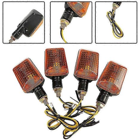 Clignotants design élégants pour moto, feux avant et arrière teintés noirs, pour scooter, quad et cyclomoteur (12 V). (1/5)