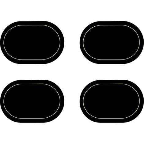 Sets de table en similicuir, lot de 4 – double face, couleur, forme ovale, table à manger, imperméables, résistants à la chaleur, décoration intérieure (noir)
