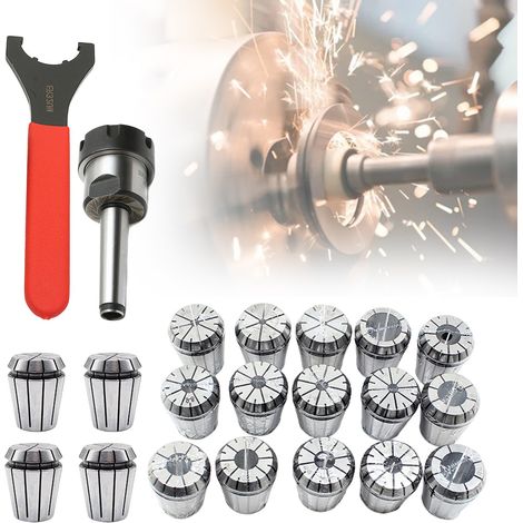 21pcs Mt2 Er32 M10 Collets Set Clamps Cnc Tool Collet Chuck Mk2 for Milling Tool (1/5)