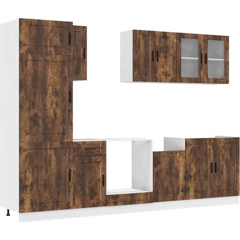 Maison Exclusive - Ensemble de 8 meubles de cuisine en chêne fumé "Porto" (1/5)