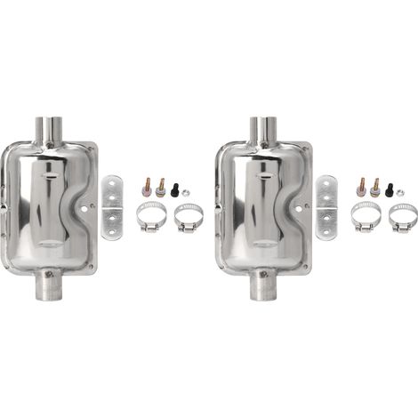 1 paire de silencieux de silencieux de chauffage d'air de voiture en acier inoxydable remplacement de Surface brillante antirouille pour Eberspacher. (1/5)