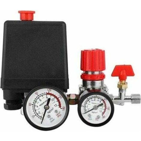 Compresseur d'air pressostat valve pressostat compresseur d'air avec manomètre régulateur,Tanètue (1/4)