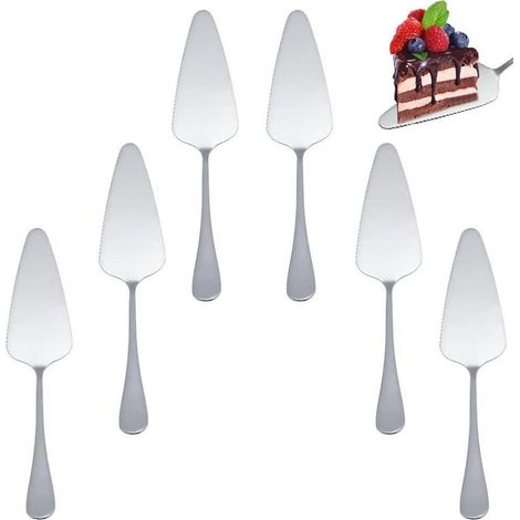 Lot de 6 spatules à tarte en acier inoxydable, bord dentelé, passe au lave-vaisselle (1/5)