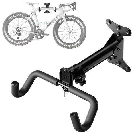 Support mural pour vélo pliable, avec angle et distance réglables, compatible avec vélos de route, VTT et vélos hybrides, jusqu'à 23 kg. (1/5)