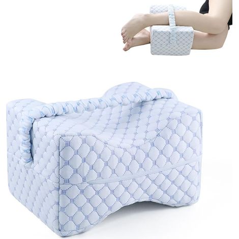 Almohada de espuma viscoelástica para dormir, alivio del dolor de ciática y dolor de espalda, dolor de rodilla, dolor de cadera, almohada de pierna con correa para apoyar la alineación de la columna (1/5)