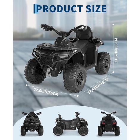 Quad Électrique Enfant 12V, Voiture 4 Roues Tout-Terrain avec 2 Moteurs