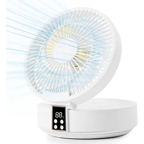 Ventilateur Table & Mural Rechargeable USB et Portable, Silencieux, Moteur Sans Balai, 3 Vitesses, Télécommande, Minuterie, Led (1/5)